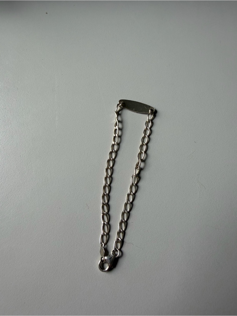Vintage Unbranded Sterling Silver Kids Engraved Lucy ID Name Plate Bracelet 5.5"